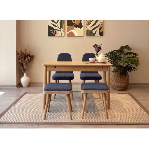 Hanah home Set Trpezarijski sto i 4 trpezarijske stolice Vina Mini 02 1048, Teget Cijene