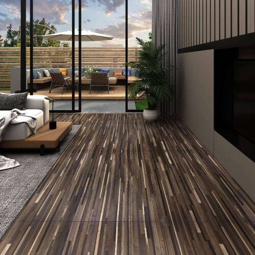 vidaXL Samoljepljive podne obloge PVC 5 21 m² 2 mm prugaste smeđe Cene
