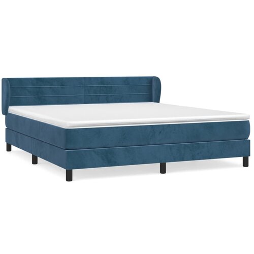 Maison Chic Box spring postelja - Vzmetna postelja z vzmetnico temno modra 160x200 cm žamet SL2303, (21901980) Cene