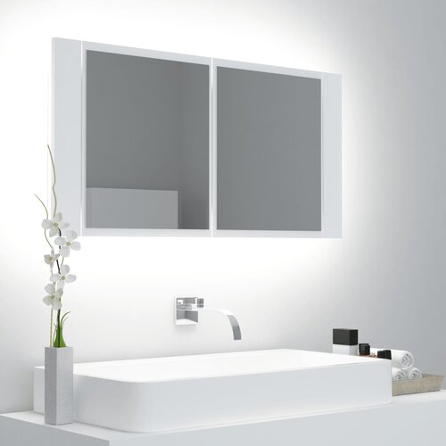 vidaXL LED kupaonski ormarić s ogledalom bijeli 90 x 12 x 45 cm Cijene