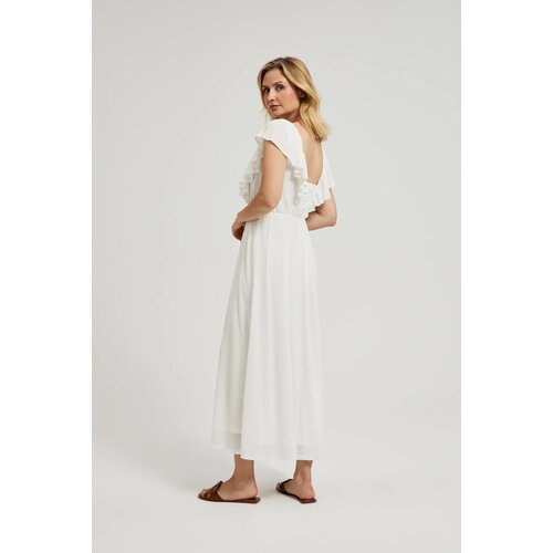 Moodo Women&amp;#039;s maxi dress with back neckline - white Slike