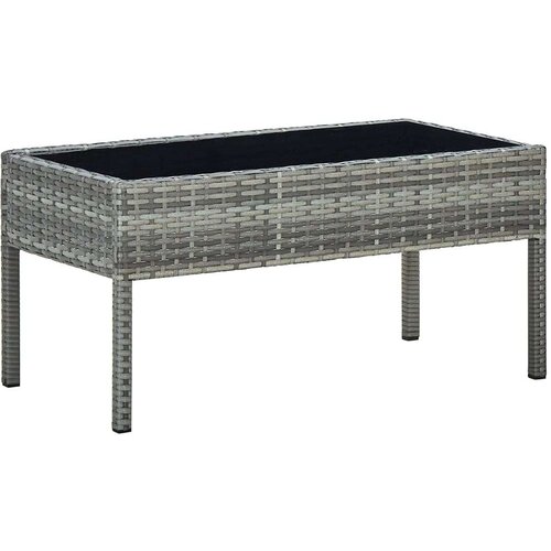 VidaXL vrtni stol sivi 75 x 40 x 37 cm od poliratana Slike