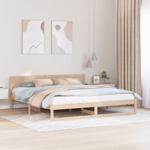 VidaXL okvir za krevet Prirodno drvo Čvrsta borovina 180 x 200 cm Slike