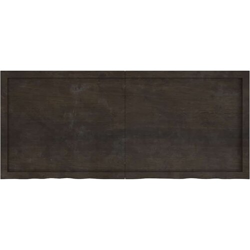  Zidna polica tamnosmeđa 140x60x(2-6) cm od obrađene hrastovine Slike