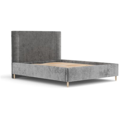 Maison de Rêve Sivi tapecirani bračni krevet s prostorom za odlaganje s podnicom 200x200 cm Etero – Cijene