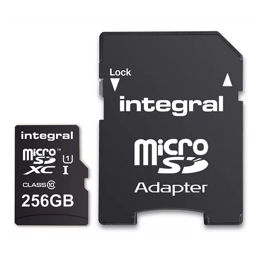 Integral Spominska kartica Micro SDXC Class10 UHS-I U1, 256 GB + adapter