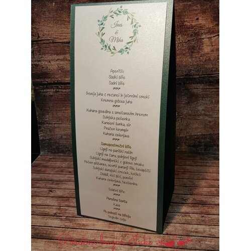  Jedilni list  - poročni meni JEDLI 07 Cene