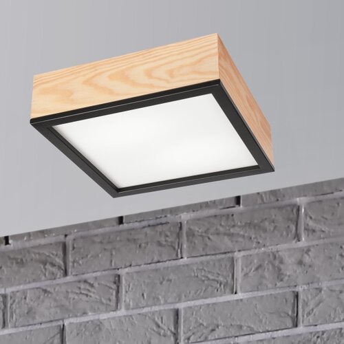 plafonsko svetlo natural square 2xE27/15W/230V 31x31 cm borovina/crna Slike