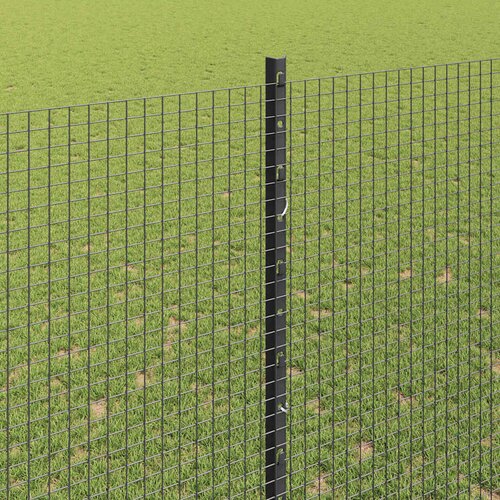  Zatvorena žičana ograda s postovima 25 x 1,5 m Siva Mreža Slike