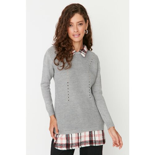 Trendyol Sweater - Gray - Regular fit Slike