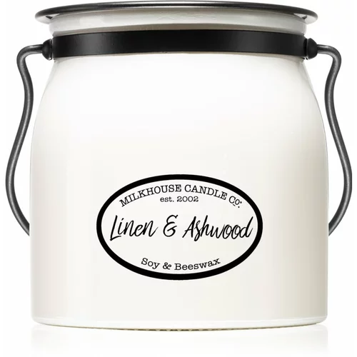 Milkhouse Candle Co. Creamery Linen & Ashwood mirisna svijeća Butter Jar 454 g