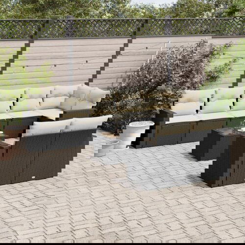 vidaXL 9-dijelni set vrtnih sofa s jastucima crni od poliratana Cene