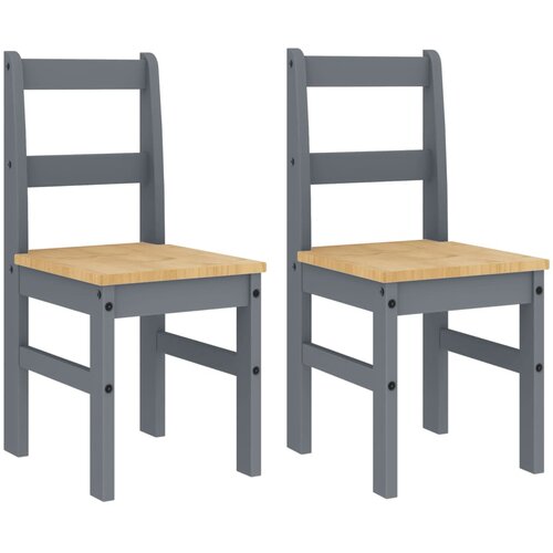 Maison Chic Jedilni stoli - Vzorci stoli 2 kosa Panama sivi 40x46x90 cm trdna borovina A370, (22032586) Cene