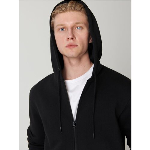 Sinsay Men's warm sweatshirt with a hood, plain, one-color Cene