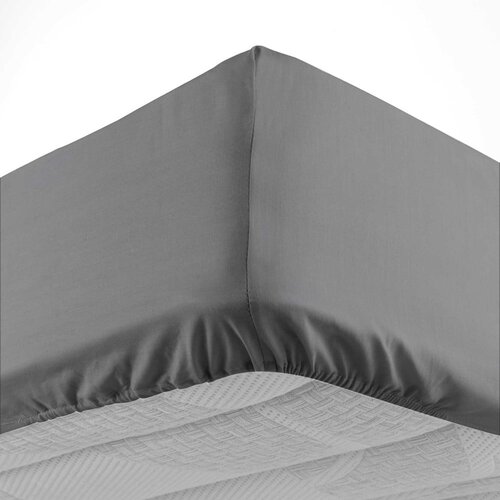 Douceur d int&amp;eacute;rieur Antracitno siva napenjalna bombažna rjuha 180x200 cm Lina &amp;ndash; Slike
