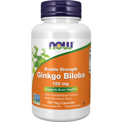 Now Foods Ginkgo Biloba Double Strength NOW, 120 mg (100 kapsul) Slike