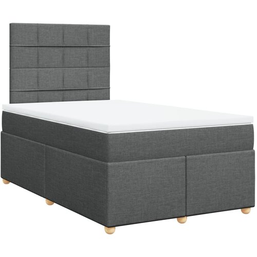 vidaXL Box spring postelja z vzmetnico temno siva 120x190 cm blago, (21305929) Cene
