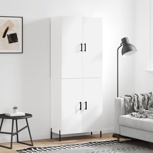 vidaXL Visoka omara bela 69,5x34x180 cm inženirski les Cene