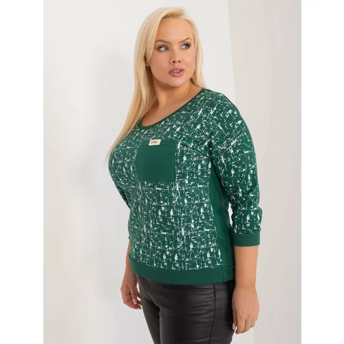 Fashion Hunters Dark green cotton blouse in a larger size