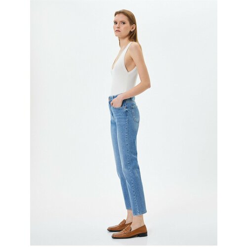 Koton Straight Leg Jeans Standard Waist Cotton Elastic Pocket - Eve Jean Slike