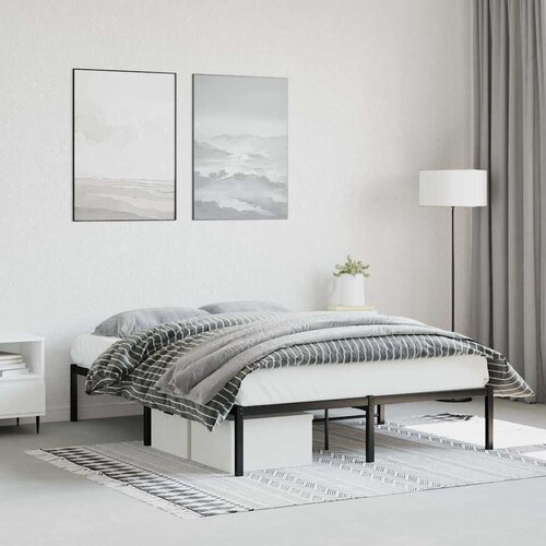 Metalni okvir za krevet crni 135x190 cm Slike