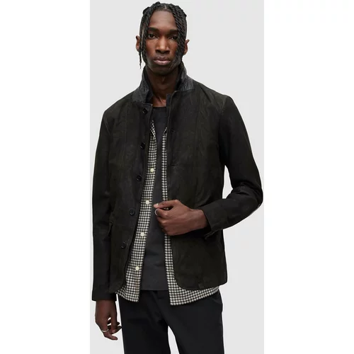 AllSaints Biker jakna iz semiša moška, siva barva