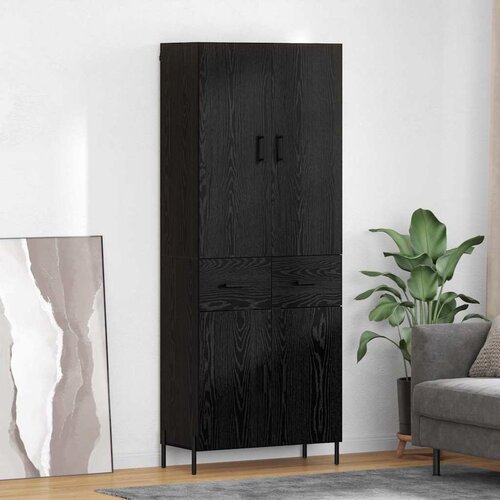  Highboard Crni hrast 69,5 x 34 x 180 cm Konstruirano drvo Cijene