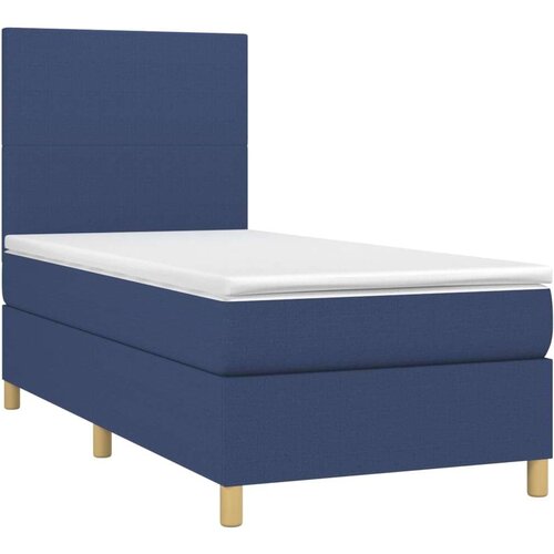 vidaXL Krevet box spring s madracem LED plavi 100x200 cm od tkanine Cene