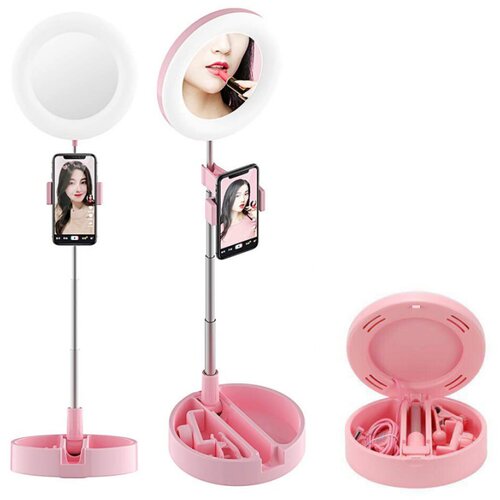  držač za mobilni sa led rasvetom makeup D3 pink Cene