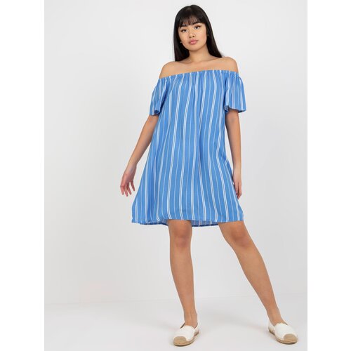 Fashion Hunters Lady&amp;#039;s dress with Spanish neckline Fresh Made - multicolor Slike