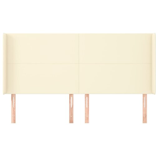  Uzglavlje s u&amp;scaron;ima krem 163x16x118/128 cm od umjetne kože Slike
