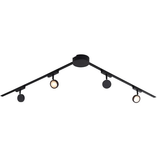QAZQA Modern railsysteem met 4 spots zwart 1-fase - Magnetic Lance Cene