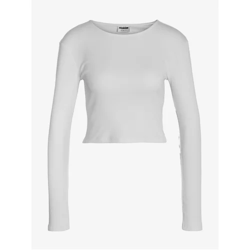 Noisy May White Womens Long Sleeve T-Shirt Aya - Women