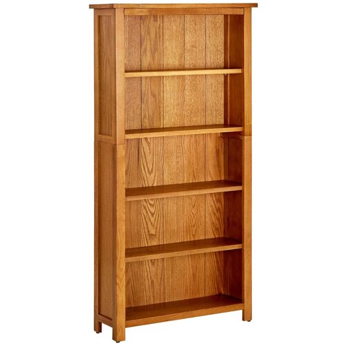 Furnova Knjižna omara 5-nadstropna 70x22x140 cm trdna hrastovina, (21950811) Slike