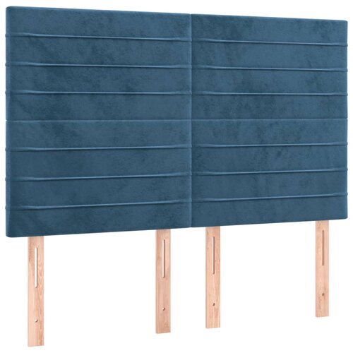 Maison Chic Posteljno vzglavje - Vzglavna omarica 4 kosa temno moder 72x5x78/88 cm žamet, (22078435) Cene