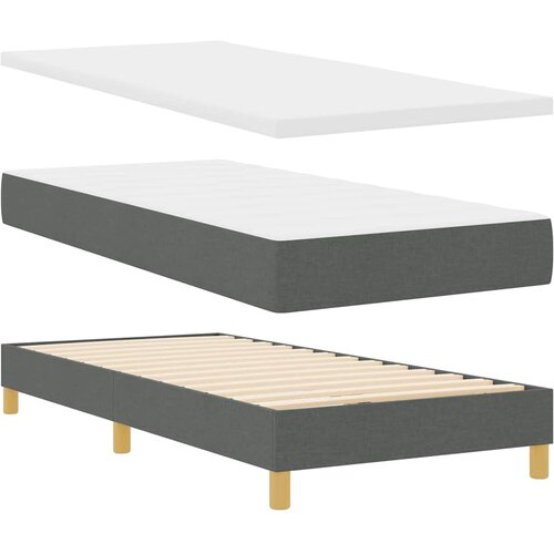  s opruga kutije Tamno siva 90 x 200 cm tkanina Slike