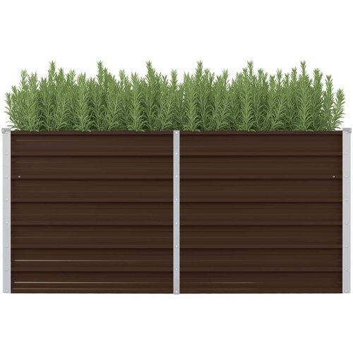 vidaXL Povišena vrtna gredica smeđa 160 x 80 x 77 cm pocinčani čelik Cijene