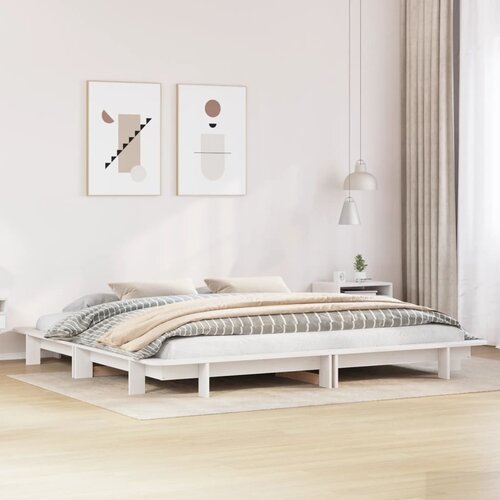 Furnova Posteljni okvir brez vzmetnice bel 180x200 cm trdna borovina, (21939541) Slike