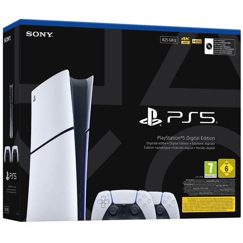 Sony Konzola 5 Slim Digital Edition 825GB+2 kontrolera bela Slike