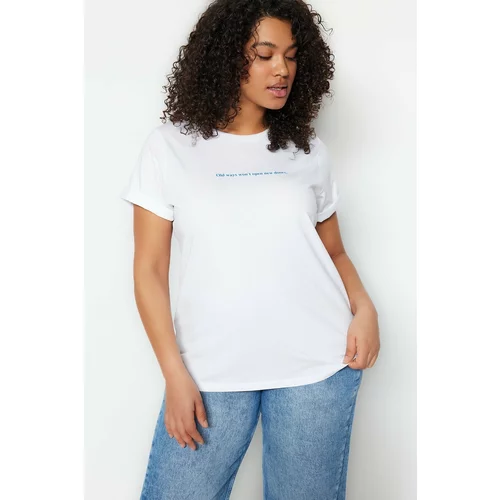 Trendyol Curve Plus Size T-Shirt - White - Regular