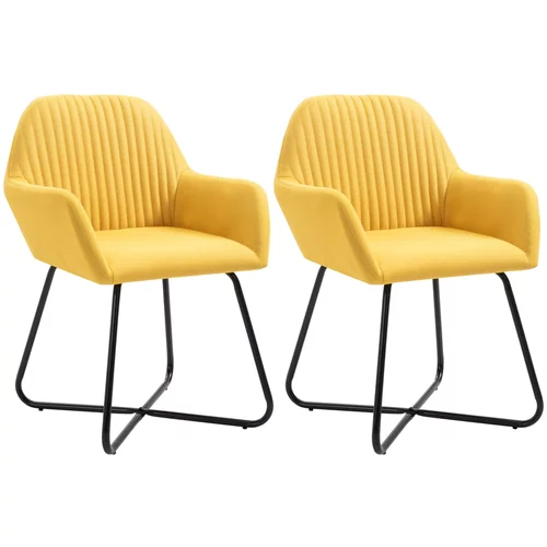  blagovaonske stolice od tkanine 2 kom žute