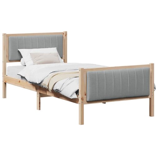  Okvir kreveta s uzglavljem Smeđa i svijetlo siva 90 x 200 cm Slike