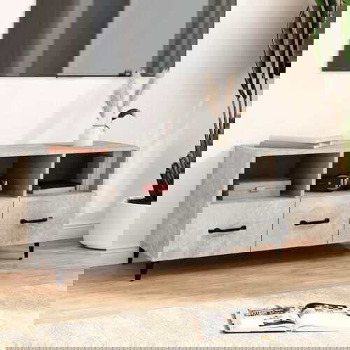 Furnova TV omarica betonsko siva 102x35x50 cm konstruiran les, (21924578) Slike