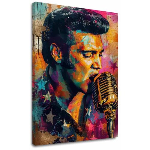  Slika ELVIS PRESLEY - Zlatni glas rock&amp;#039;n&amp;#039;rolla | 100% originalno oslikano akrilom Slike