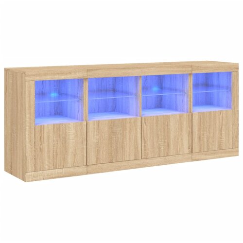 Maison Chic Komoda - Predalnik z LED lučkami sonoma hrast 163x37x67 cm, (21721416) Cene