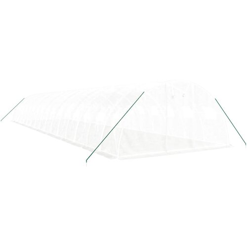  Staklenik s čeličnim okvirom bijeli 64 m&amp;sup2; 16 x 4 x 2 m Slike