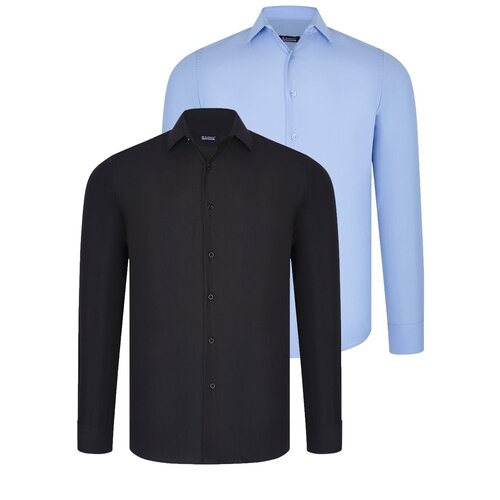 Dewberry DUAL SET G726 MENS SHIRT-BLACK-BLUE Slike