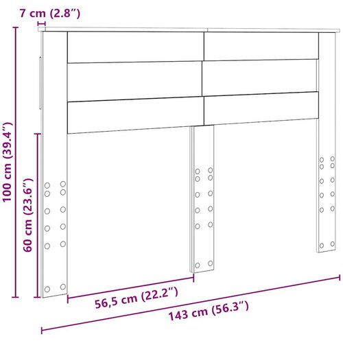 VidaXL uzglavlje s uzglavljem betonski sivi 140 cm konstruirano drvo Slike