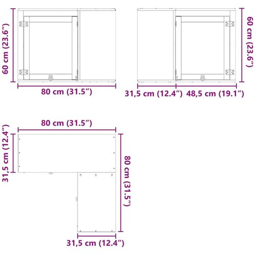  Cabinet s policom Med 80 x 80 x 60 cm Čvrsto borovo drvo Slike