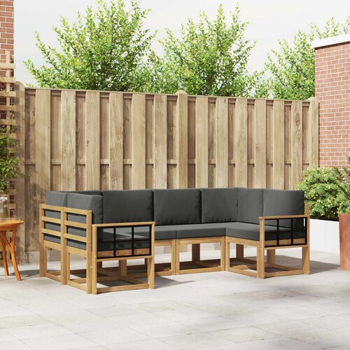  Set vanjskih sofa 6 kom. Bijela i antracit Smeđa 245 x 128,5 x 73 cm Cene